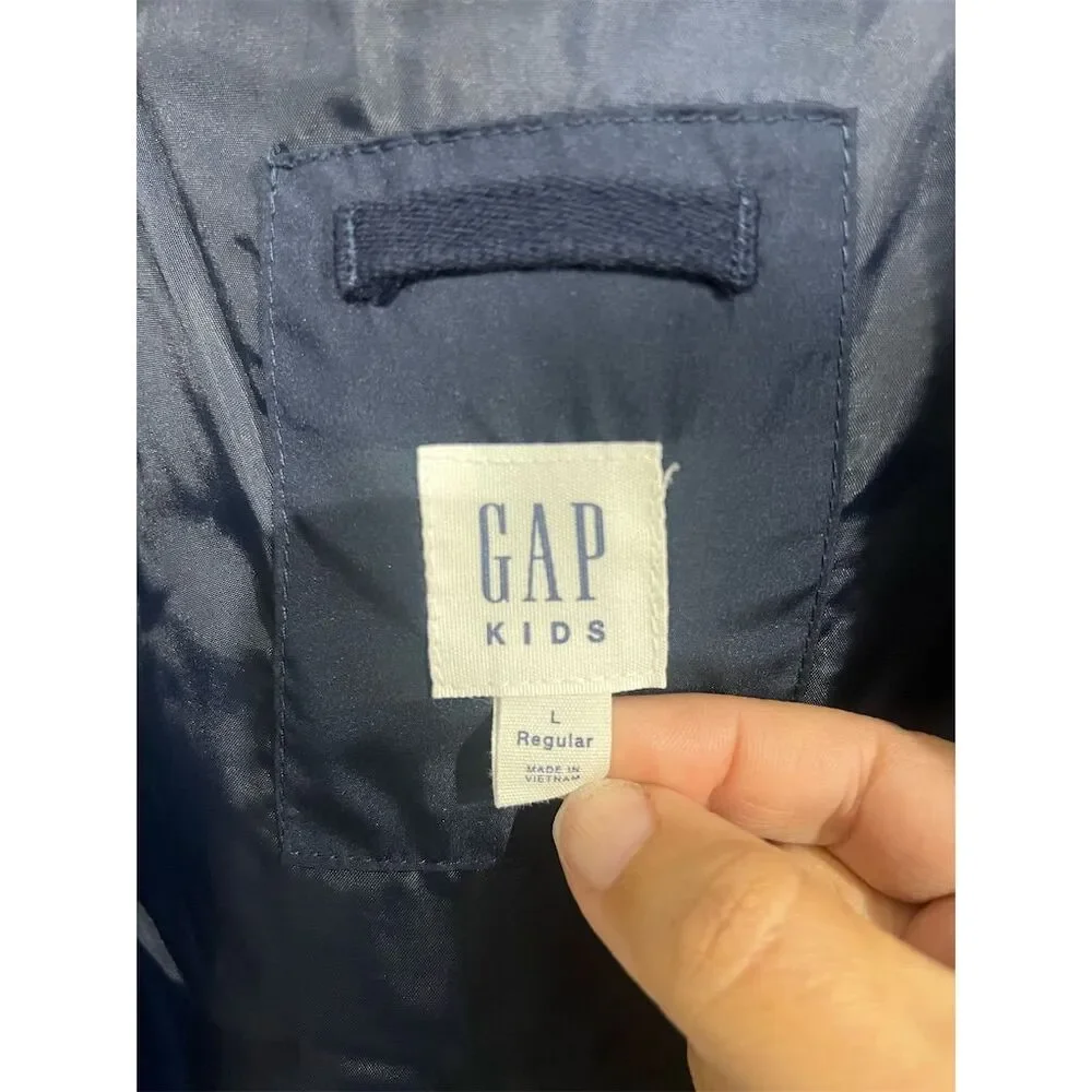 Gap Kids Puffer Vest M Navy Blue Winter Casual Unisex Sleeveless
